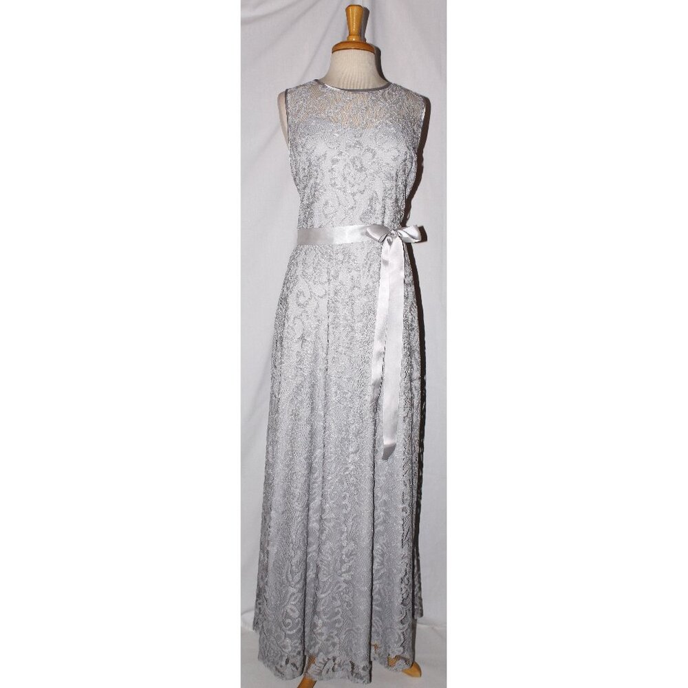 NWOT Sally Fashion #8749 All Lace Formal MOB or Bridesmaid Dress-Size 2X-SILVER